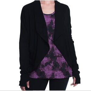 NWT Gaiam Calla Wrap sweater BLACK Sz XL